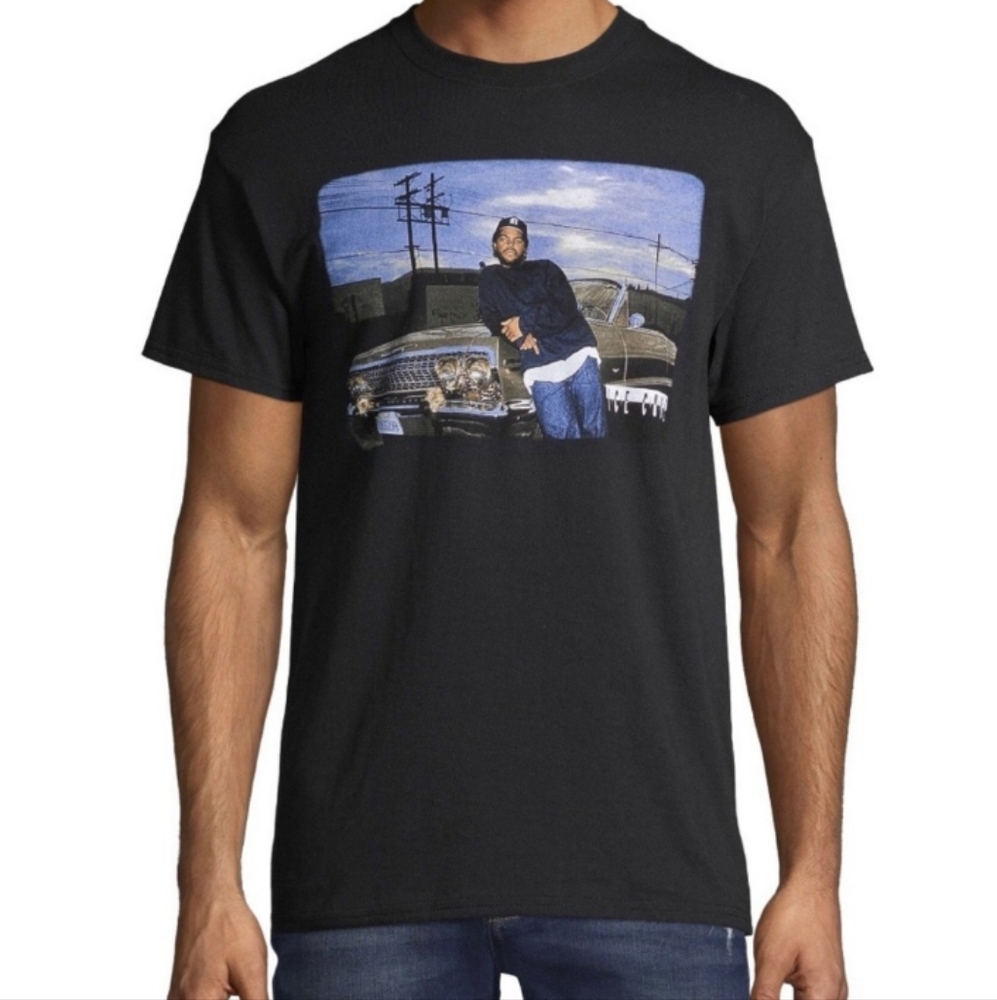 Ice Cube Impala Lean Graphic Black Ribbed Crewneck Tagless T-shirt Men's…